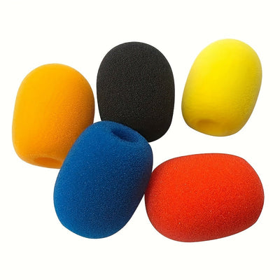 5 Fundas de Micrófono Resistentes a Viento, Polvo y Golpes - Fundas Lavables No Desechables para Estudio, Live, KTV, Podcast - Compatibles con la Mayoría de Microfonos (Azul/Amarillo/Rojo/)