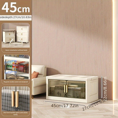 Armario de almacenamiento multicapa sin instalación con gran espacio y panel transparente para fácil acceso. Adecuado para salones, dormitorios, baños, etc. Ideal para guardar juguetes, ropa, snacks, etc