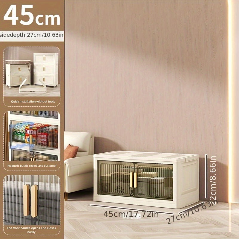 Armario de almacenamiento multicapa sin instalación con gran espacio y panel transparente para fácil acceso. Adecuado para salones, dormitorios, baños, etc. Ideal para guardar juguetes, ropa, snacks, etc