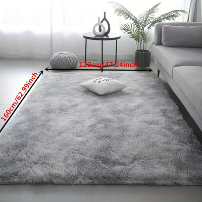 Alfombra de Área Shag Tie-Dye de Peluche, 119.38cm x 160.02cm, Suave y Amigable con la Piel, Fácil de Cuidar para Decoración de Salón y Dormitorio