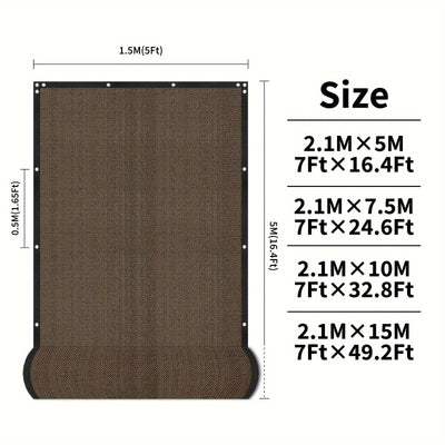 1 pantalla de privacidad resistente color café, 213.36 cm x 15.24 m, marco de nailon con bridas para jardín, patio o traspatio, ideal para protección de paredes, regalo de Navidad y Año Nuevo