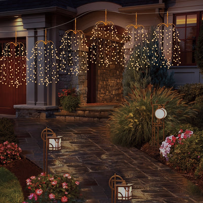 Juego de 3 Luces de Fuegos Artificiales USB para Exterior/Interior con 300 LED y Alambre de Cobre Flexible - 8 Modos de Iluminación, Decoraciones Colgantes para Jardín, Ideal para Dormitorio, Navidad, Fiesta, Boda, Techo, Alero, Año Nuevo (Batería No Inc