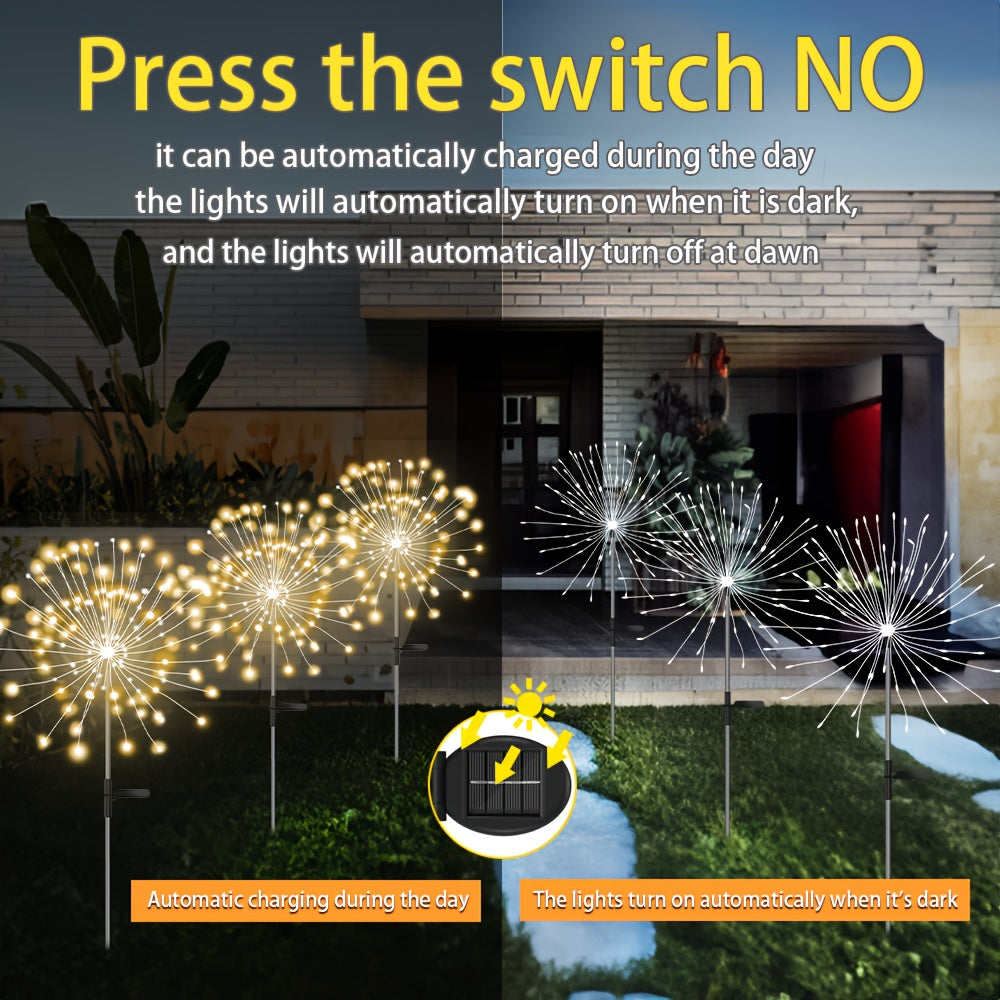 Lámparas solares LED XinXiaoWu con diseño de diente de león, 8 modos: blanco cálido, blanco frío y multicolor, para decoración de jardín, patio y caminos exteriores, luces festivas para jardín, iluminación ambiental, energía solar eficiente, mejores luce