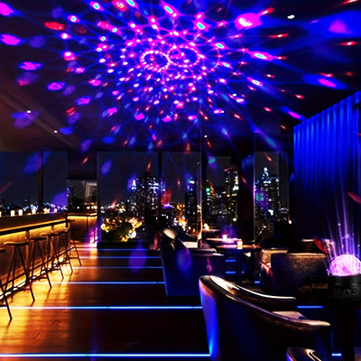 1pc Bola de Discoteca RGB Activada por Sonido con Control Remoto - 7 Modos, Alimentada por USB, Ideal para Fiestas de Baile en Casa, Bares, Karaoke, Halloween, Navidad, Decoración de Bodas, Luz de Fiesta Disco USB