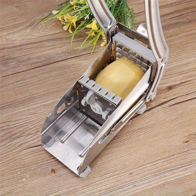 Faridabio Cortador de Papas Francés de Acero Inoxidable - Rebanar Patatas, Zanahorias y Cebollas con Facilidad | Herramienta de Cocina Duradera con Base de Succión | Adecuado para Uso Doméstico y Comercial, Ralladora de Verduras
