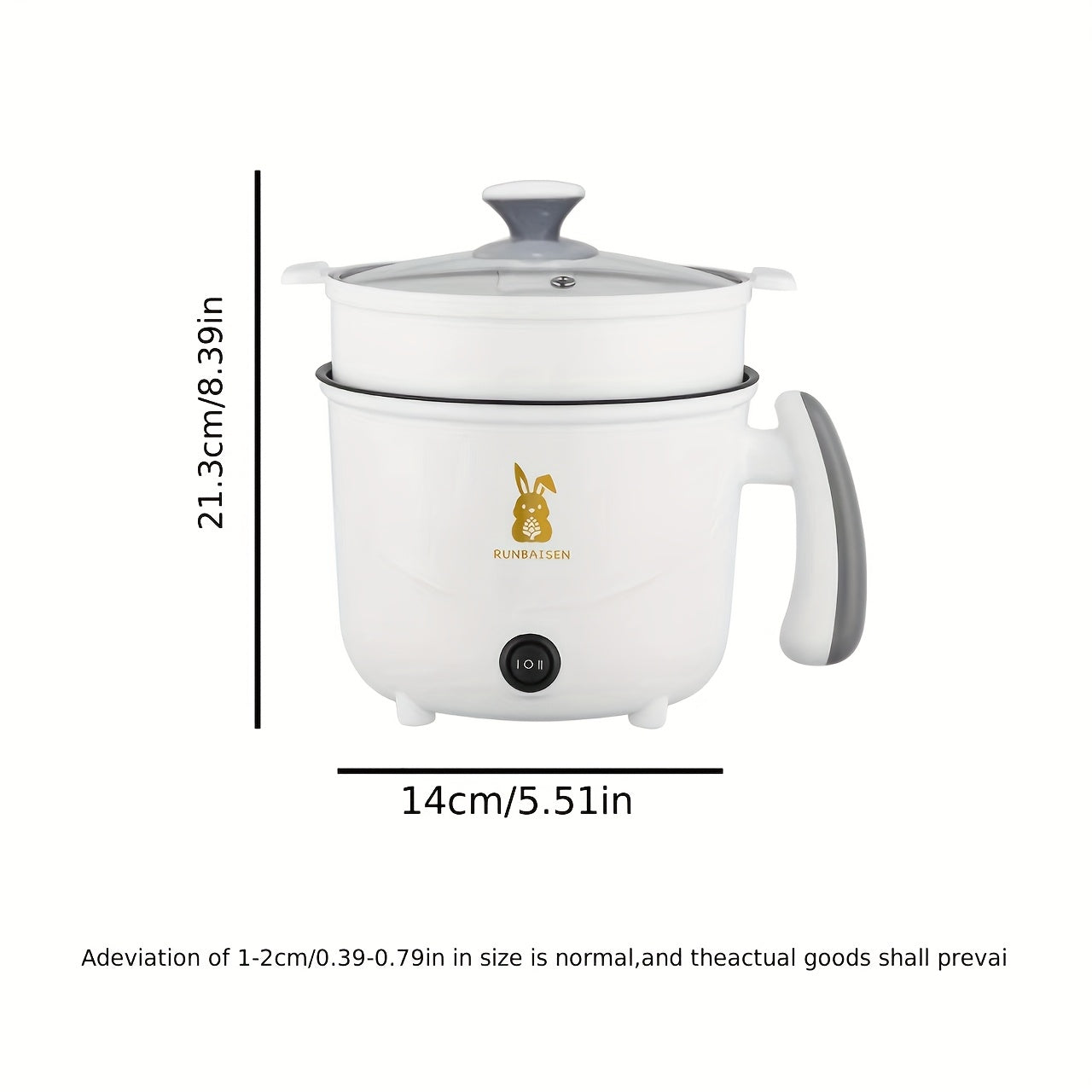Olla de doble capa no adherente de American Standard, fabricante de fideos instantáneos, cocinero eléctrico, sartén multifuncional y olla exprés, vaporizador, olla exprés eléctrica para dormitorio, olla pequeña de fuego conveniente.