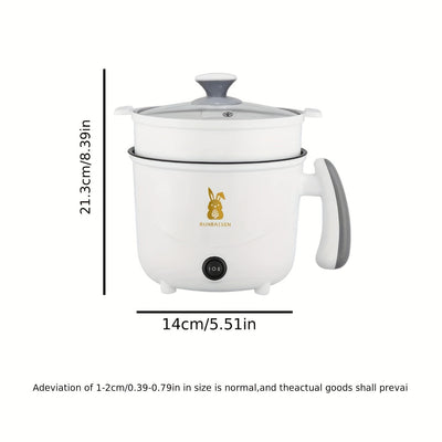 Olla de doble capa no adherente de American Standard, fabricante de fideos instantáneos, cocinero eléctrico, sartén multifuncional y olla exprés, vaporizador, olla exprés eléctrica para dormitorio, olla pequeña de fuego conveniente.