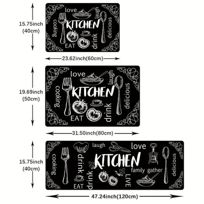 1pc Alfombra Antifatiga para Cocina, Alfombra Acolchada Antideslizante Gruesa, Tapete Corredor, Alfombrillas de Confort para Estar de Pie Resistentes, Alfombra para Pasillo y Lavandería