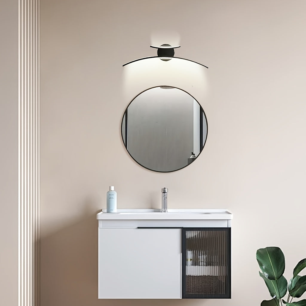 1 pieza de luz de pared LED moderna y minimalista con brillo ajustable: adecuada para pared de fondo de sala de estar, comedor, oficina y dormitorio - 3 opciones de temperatura de color - Diseño semi-revestido compatible con voltaje de 85-265V - Incluye