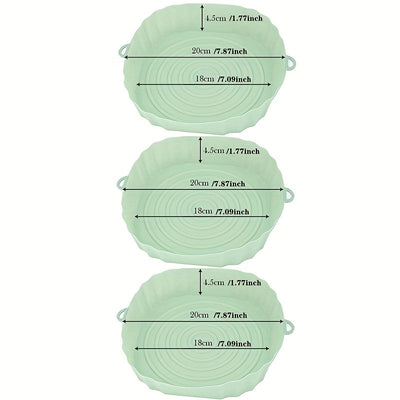 3 paquetes de revestimientos de silicona para freidora de aire de 7.09 pulgadas, cuencos de cesta antiadherentes reutilizables, accesorio para horno, artilugio de cocina, herramienta para hornear, artículos esenciales para cocinar en casa.