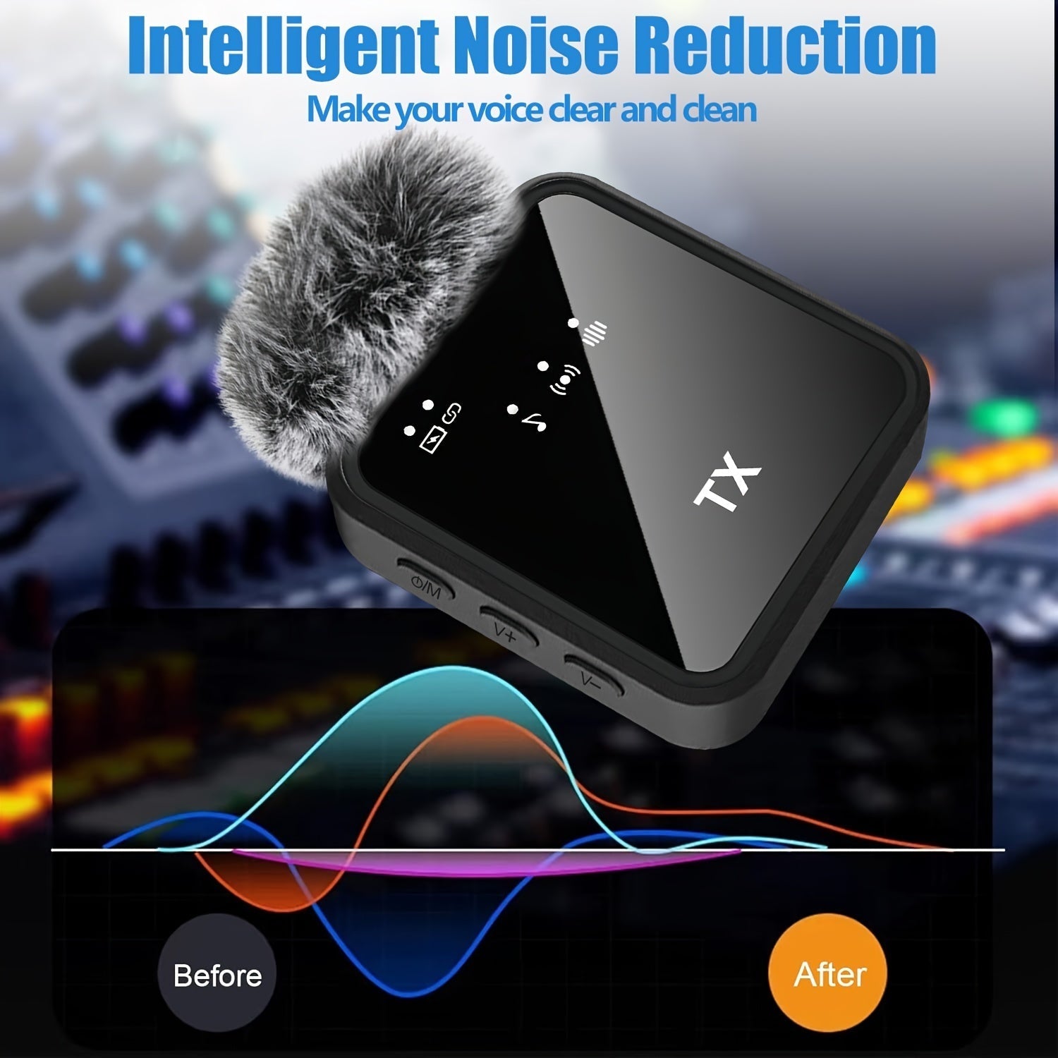 Micrófono inalámbrico profesional con condensador omnidireccional para podcasts de video, entrevistas y vlogs - USB Type-C, batería de litio recargable, 300mAh, conectividad 2.4G/3G/4G/5G, grabación de entrevistas | Micrófono inalámbrico | Recogida omnid
