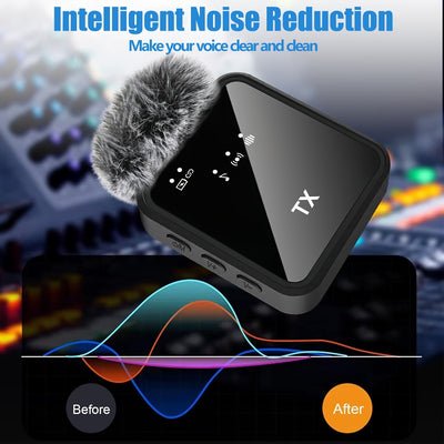 Micrófono inalámbrico profesional con condensador omnidireccional para podcasts de video, entrevistas y vlogs - USB Type-C, batería de litio recargable, 300mAh, conectividad 2.4G/3G/4G/5G, grabación de entrevistas | Micrófono inalámbrico | Recogida omnid