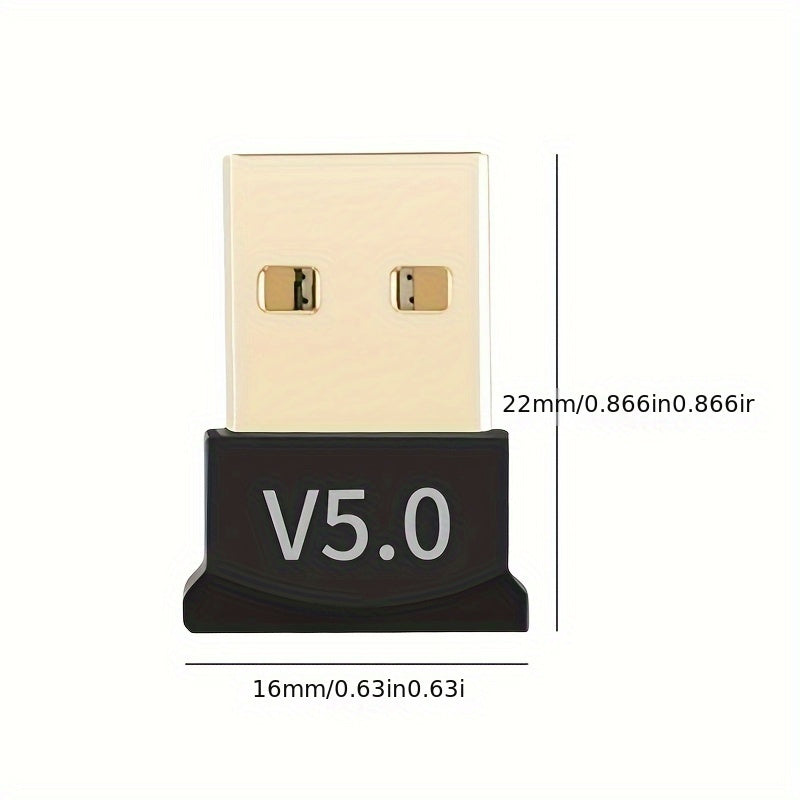 Adaptador inalámbrico USB 5.0 para computadoras de escritorio y portátiles, transmisor de audio para auriculares inalámbricos, adaptador USB inalámbrico sin necesidad de controlador para 5.0/5.1/5.3, receptor y transmisor de audio inalámbrico 5.0 para Wi