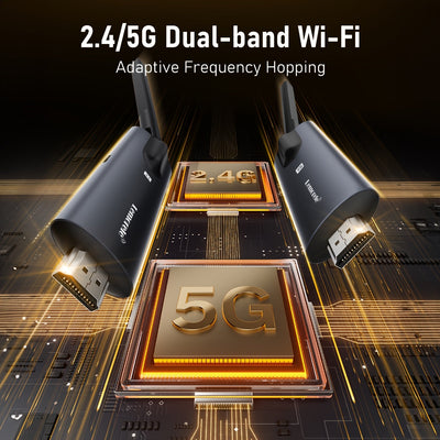 Extensor y receptor inalámbrico HDTV Lemorele 5G 200M - Baja latencia de 50ms, USB-C, plug and play, para teléfonos Android, laptops, TV, proyector, monitor, pantalla de TV | Diseño elegante | Conector USB-C