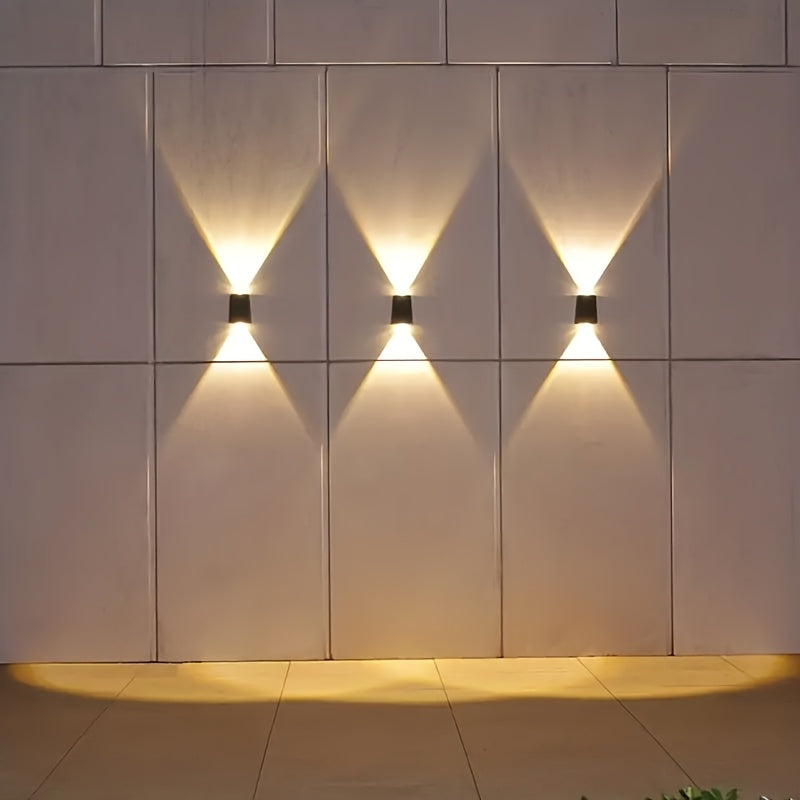 2 unidades, Lámpara solar de pared con LED de alto lumen para jardín, patio, porche y garaje, decoración de jardín