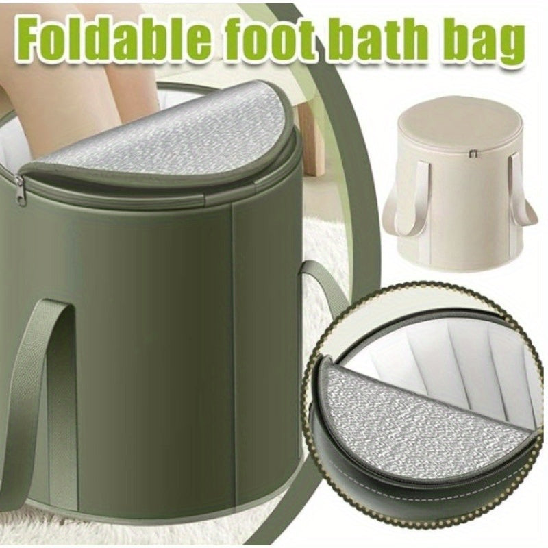 Baño de Pies Portátil Plegable con Diseño Antideslizante y Asa Ancha - Cubeta Térmica Profunda para Hogar, Viajes, Camping - Almacenamiento Compacto, Sin Necesidad de Electricidad, Tamaño Sobre la Pantorrilla, Accesorio de SPA en Casa, Diseño Minimalista