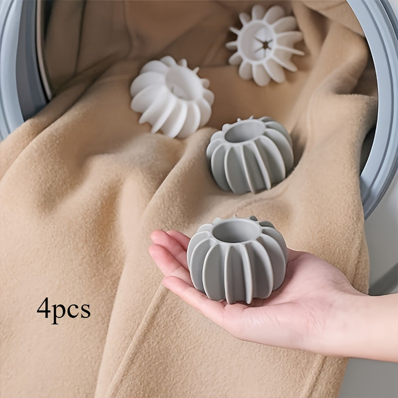 4 piezas de bolas de lavandería para eliminar pelo de mascotas - Reutilizables, no necesitan batería para lavadoras y secadoras - Ideales para ropa y ropa de cama, ayuda para lavar ropa|Diseño ventilado|Ayuda de lavandería reutilizable