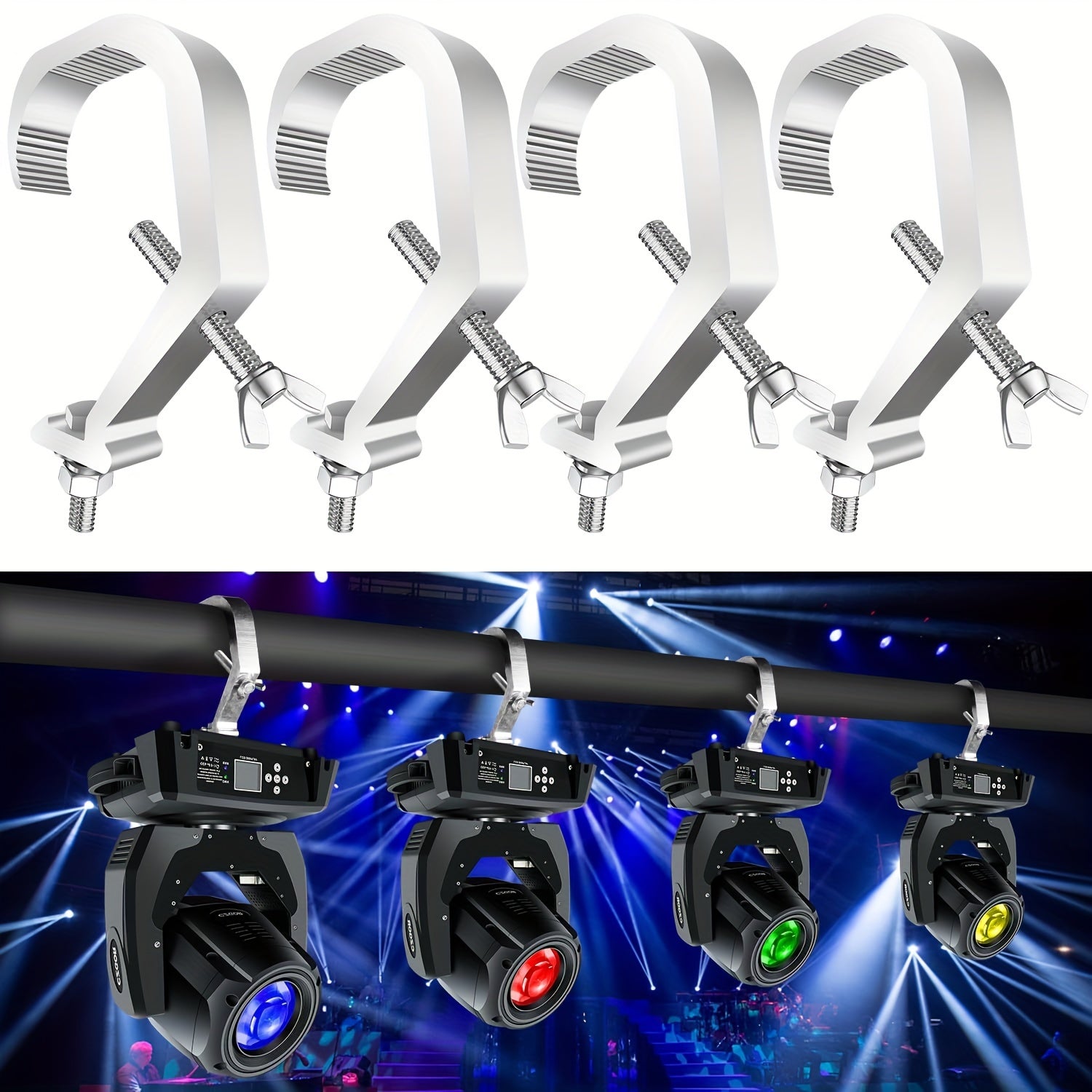 1/4/10pcs Ganchos Ajustables para Luces de Escenario Ganchos para Luces Par Ganchos para Luces de Haz