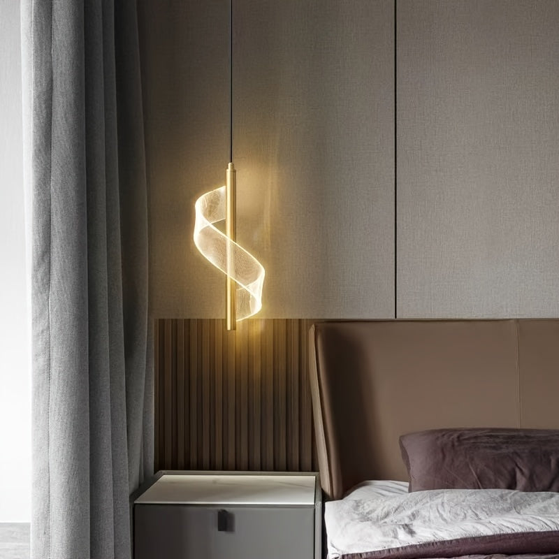 Luz de techo elegante de luces LED doradas modernas, ajustable de tres colores, adecuada para islas de cocina, comedor, dormitorio - Luces colgantes ajustables