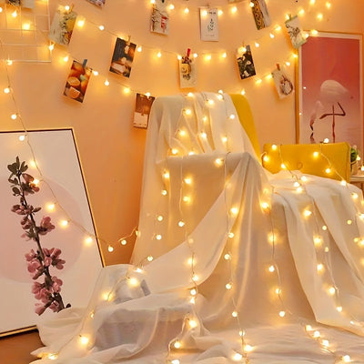 1pc Luces de cuerda de globo operadas por batería, 10/20/40 LEDs Luces de hada de blanco cálido para interior, exterior, patio trasero, jardín, fiesta, dormitorio, sala de estar, aula, decoración de camping, Halloween, Navidad - Material PVC/Metal, Blanc