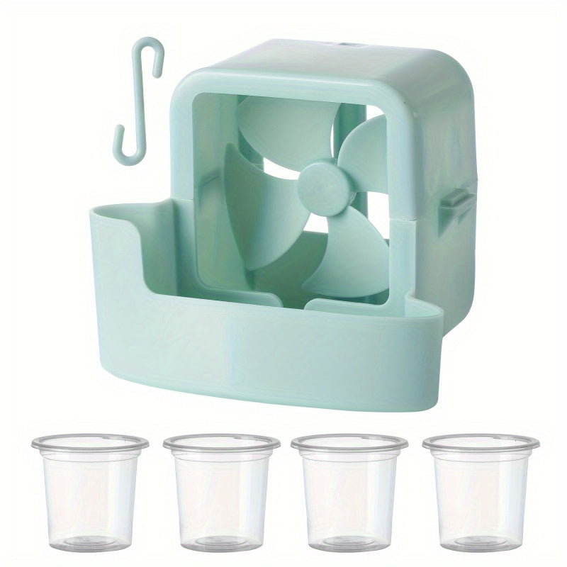 1 ventilador portátil sin taladro, tecnología de enfriamiento con niebla helada, diseño de plástico duradero, funciona sin batería, ideal para casa, oficina y uso al aire libre, accesorio de ventilador compacto, enfriador portátil