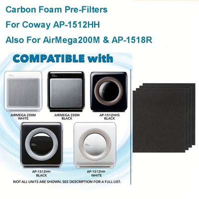 Filtro Pre-Activado de Carbón Compatible con Coway Airmega Mighty AP-1512HH - Eliminador de Olores, Compatible con Modelos de 200m y Más, Pieza #3304899