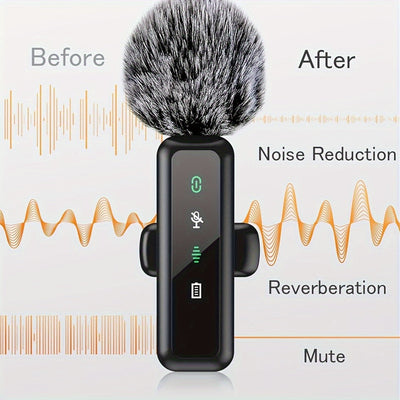 Micrófono Lavalier inalámbrico mini para teléfonos Android, tabletas y PC con entrada Type-C, micrófono de solapa con clip giratorio y reducción de ruido, ideal para vlog, TikTok, YouTube y podcast
