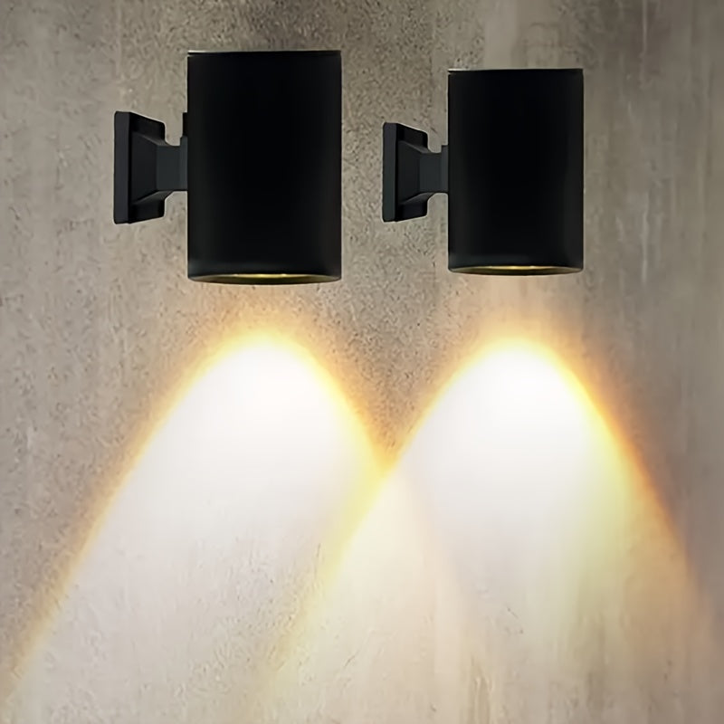Luz de pared redonda solar LED, decoración de paisaje de jardín de pared exterior, luz decorativa moderna y minimalista, iluminada creativamente, adecuada para patio, jardín, camino, puerta, patio, iluminación de escaleras.