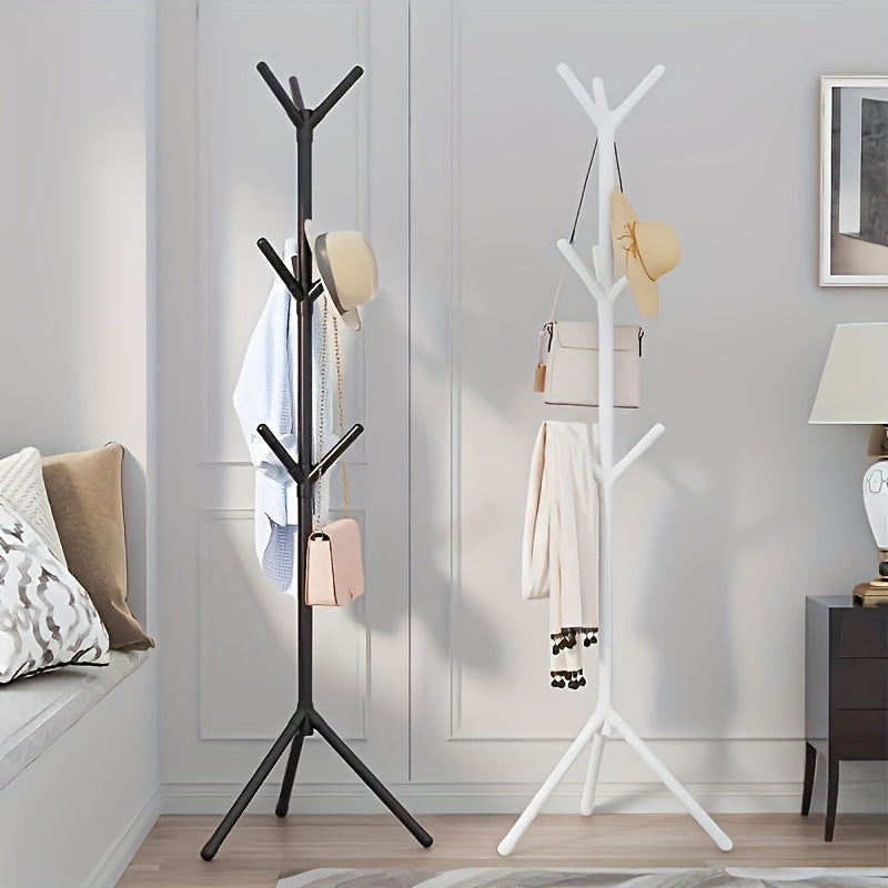Perchero Minimalista de Piso para Dormitorio, Diseño Simple y Elegante con Barra Única, Ideal para Colgar Ropa, Sombreros y Bolsas