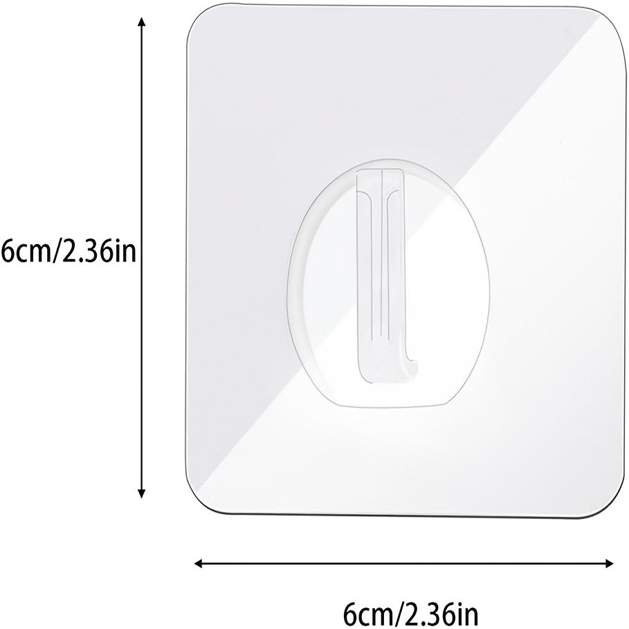 Ganchos de plástico autoadhesivos - 1/5/10/20 piezas, fácil instalación en pared, estilo moderno, transparentes, resistentes e impermeables para toallas, batas, llaves en cocina y baño