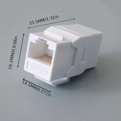 10 Piezas de Paneles Ethernet RJ45 CAT6A - Conectores Keystone Blindados UTP con Contactos Dorados, Cableado Recto y Cruzado, Fácil Instalación para Redes Domésticas/Oficina/Gaming