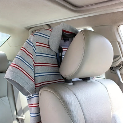 Nueva y mejorada gancho de asiento de coche multifuncional de acero inoxidable - Plegable, adecuado para abrigos y bolsas de embalaje de trajes, bolsas de snacks, compatible con la mayoría de sedanes y SUVs.