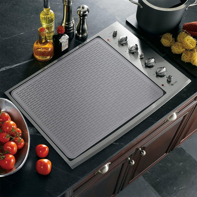 Funda eléctrica reforzada - Alfombrilla de cocina de silicona para vitrocerámica, protector de vitrocerámica, alfombrilla para secar platos de cocina, funda eléctrica, color gris.