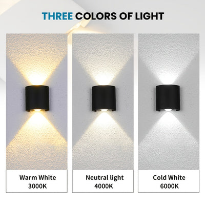 2 piezas de apliques de pared LED modernos, 2W 85-265V, lámparas colgantes de plástico semiempotradas con hardware de instalación, control de interruptor, diseño desmontable para uso en interiores/exteriores - negro y beige, lámpara de pared LED