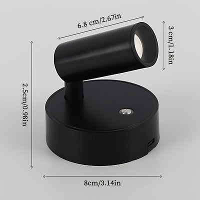 Luz nocturna de pared LED moderna, control táctil, 3 temperaturas de color, regulable, alimentada por USB con batería de litio recargable, iluminación ajustable para dormitorio, sala de estar, pasillo - Material de plástico