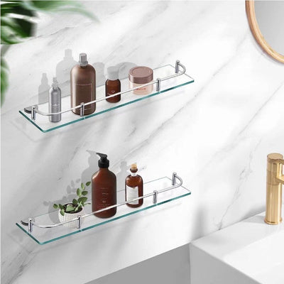 1 estante de vidrio rectangular, versátil para cocina, baño y fácil de instalar