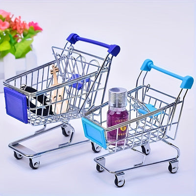 Organizador Chic de Mini Carrito de Compras - Perfecto para Cosméticos y Decoración del Hogar, No Necesita Energía