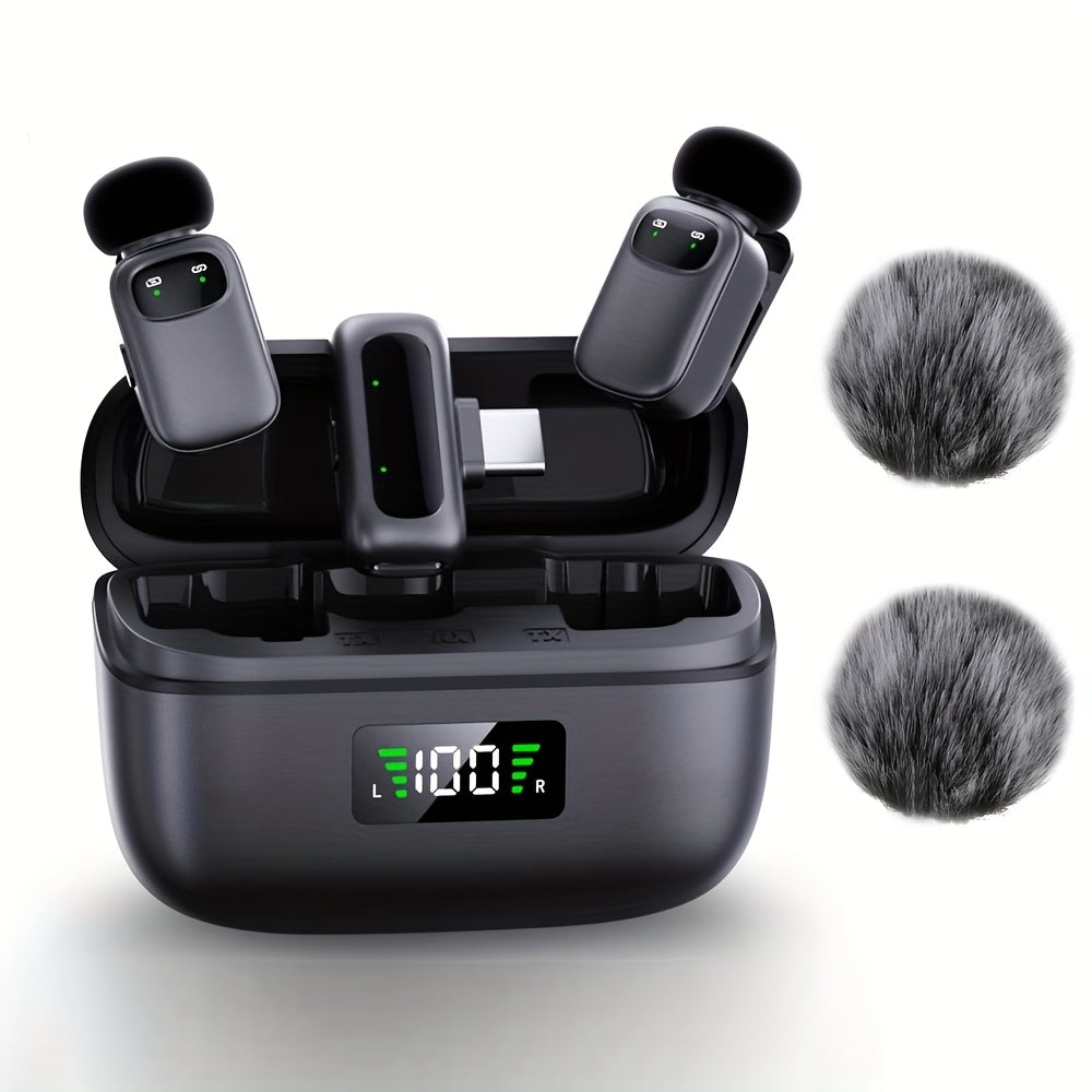 Micrófono inalámbrico SENWUKO con reducción de ruido AI de 3 niveles - Compacto, ligero, distancia de transmisión de 30 metros, conector USB Type-C, batería de litio recargable, ideal para transmisiones en vivo y reuniones, equipo de transmisión en vivo