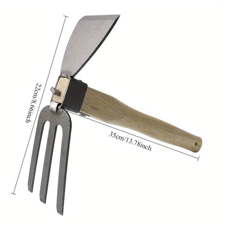 1 pieza de herramienta de jardín, azada doble cara de metal duradera, ideal para cultivo de flores y vegetales, perfecta para jardinería doméstica y proyectos artísticos