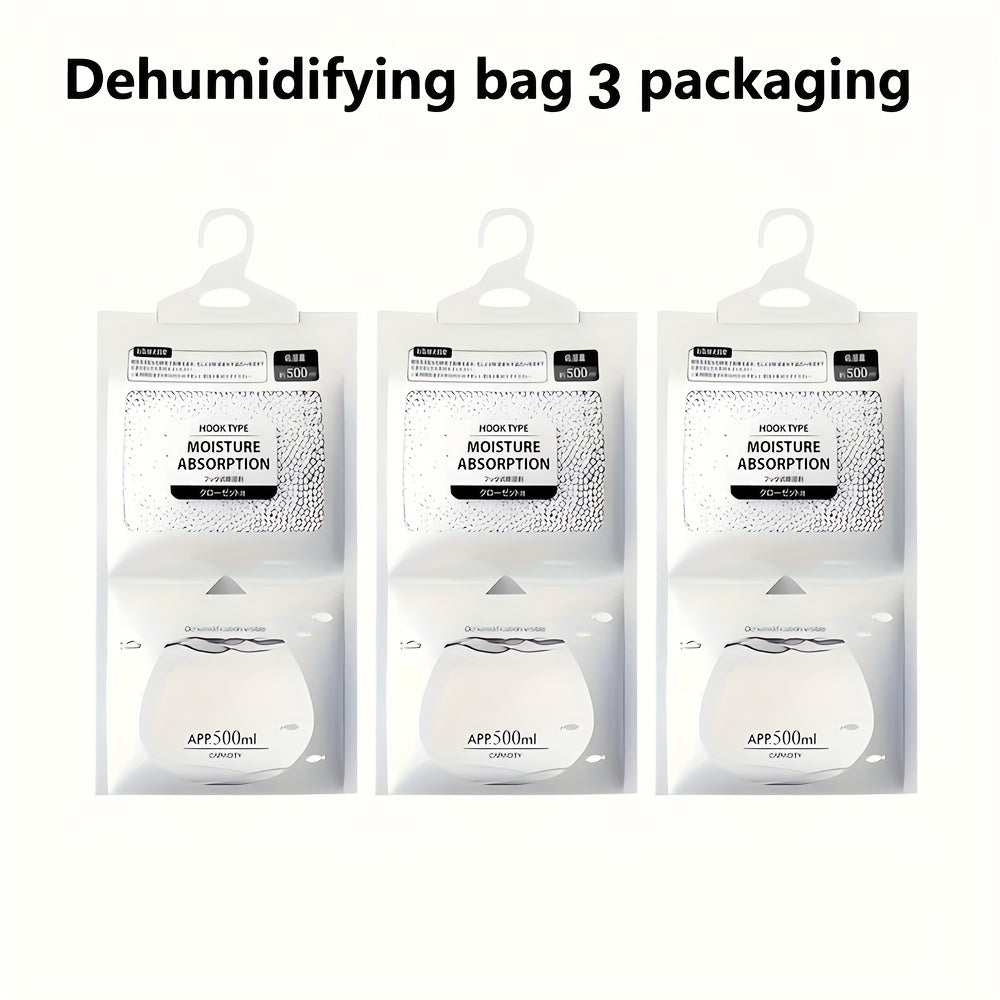 Juego de 3/6/12 bolsas deshumidificadoras colgantes, gran capacidad, desecante de sílice, absorbe humedad, ideal para armarios, dormitorios y gabinetes de baño, paquete reutilizable
