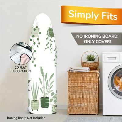 2D Plano, Cubierta de Tablero de Planchar 2D Plano - Lavable, Fácil de Instalar, Se Ajusta a la Mayoría de Tamaños Estándar, Patrón Floral y Hoja Vibrante, No Incluye Tablero de Planchar, Ideal para Decoración del Hogar, Cubierta de Tablero de Planchar,
