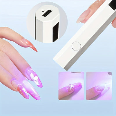 Lámpara LED para arte de uñas FEIYBA - Portátil, recargable por USB, diseño compacto con pantalla digital, ideal para manicura y pedicura, lámpara para arte de uñas, herramienta de manicura, herramienta de belleza elegante, cuerpo de plástico duradero
