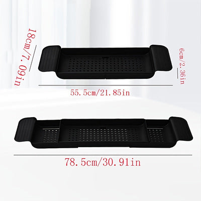 1pc Bandeja De Bañera, Estante De Baño Retráctil, Organizador De Baño Simple, Bandeja De Bañera De Plástico Multifuncional, Accesorios De Baño