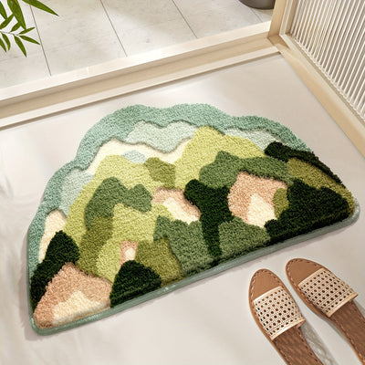 Alfombra de Baño Floral Extra Suave y Absorbente, Antideslizante y Cómoda de Poliéster para Suelo, Lavabo, Bañera, Ducha - Ideal para Decoración de Primavera y Regalo de Navidad, Decoración Navideña