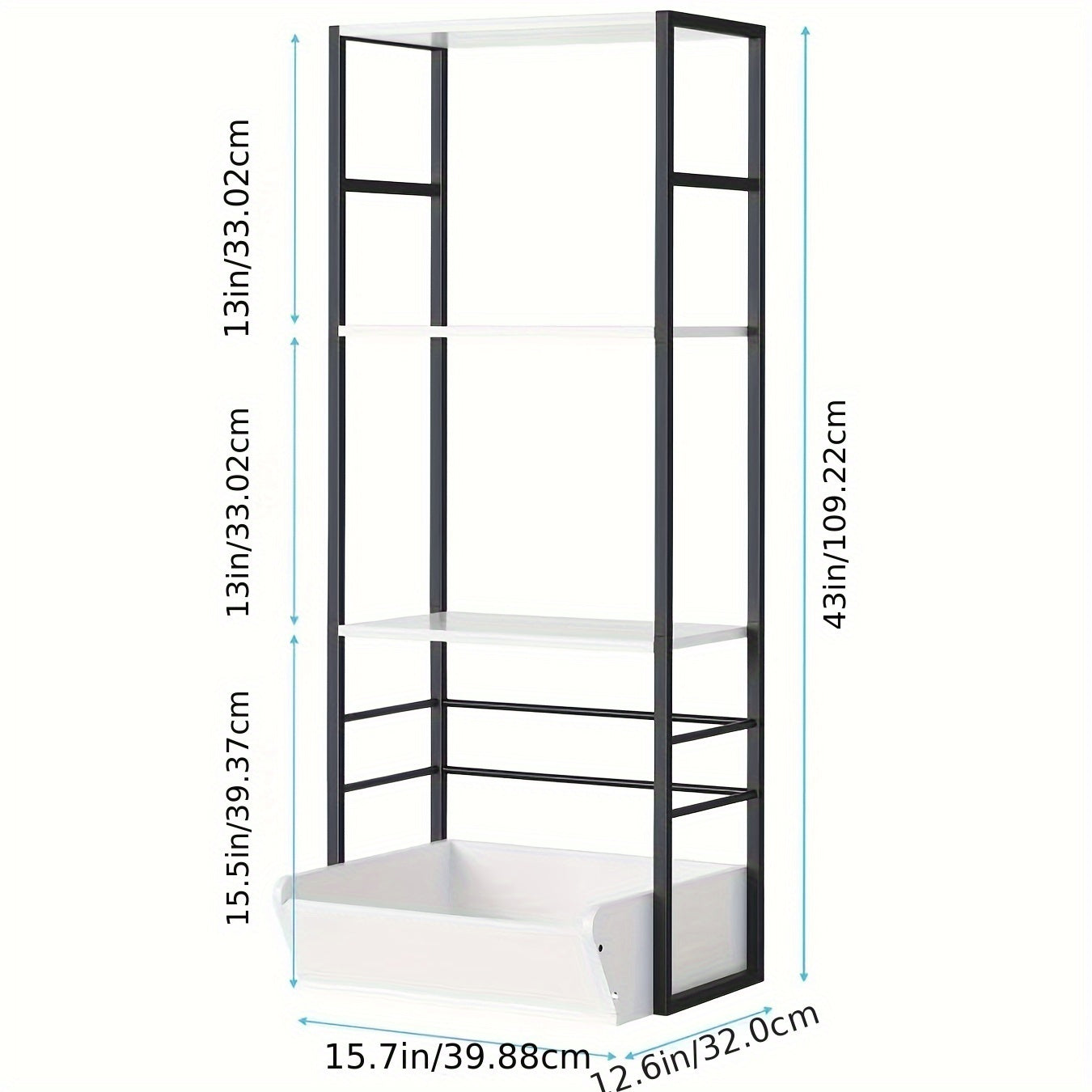 Librería de Madera Blanca Versátil de 4 Niveles & Organizador de Juguetes - Montaje Fácil, Estructura Metálica para Almacenamiento en el Hogar