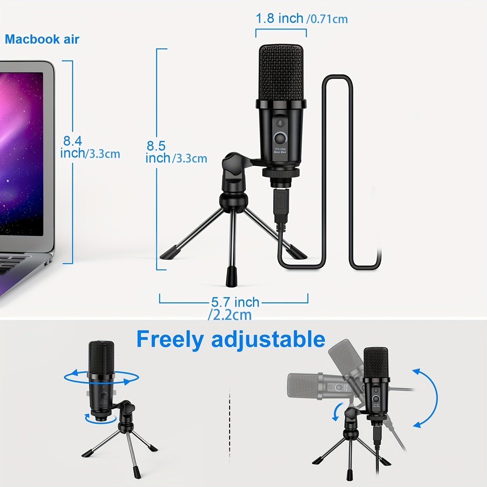 Kit de Micrófono USB Profesional, Plug and Play - Ideal para Estudios, E-Sports y Grabación con Calidad de Sonido Clara
