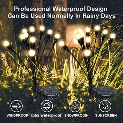 Luces de Columpio Estelares con Energía Solar - 6 LED, Opciones de Blanco Cálido o Multicolor para Decoración de Jardín y Patio Trasero