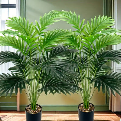 2 Paquetes de Plantas de Simulación de Alta Gama con 18 Hojas Grandes, Adecuadas para Decoración de Alta Gama en Interiores y Exteriores, Perfectas para Acción de Gracias, Bodas, Hoteles, Jardines, Patios, Fotografía y Hermosa Decoración de Plantas Verdes
