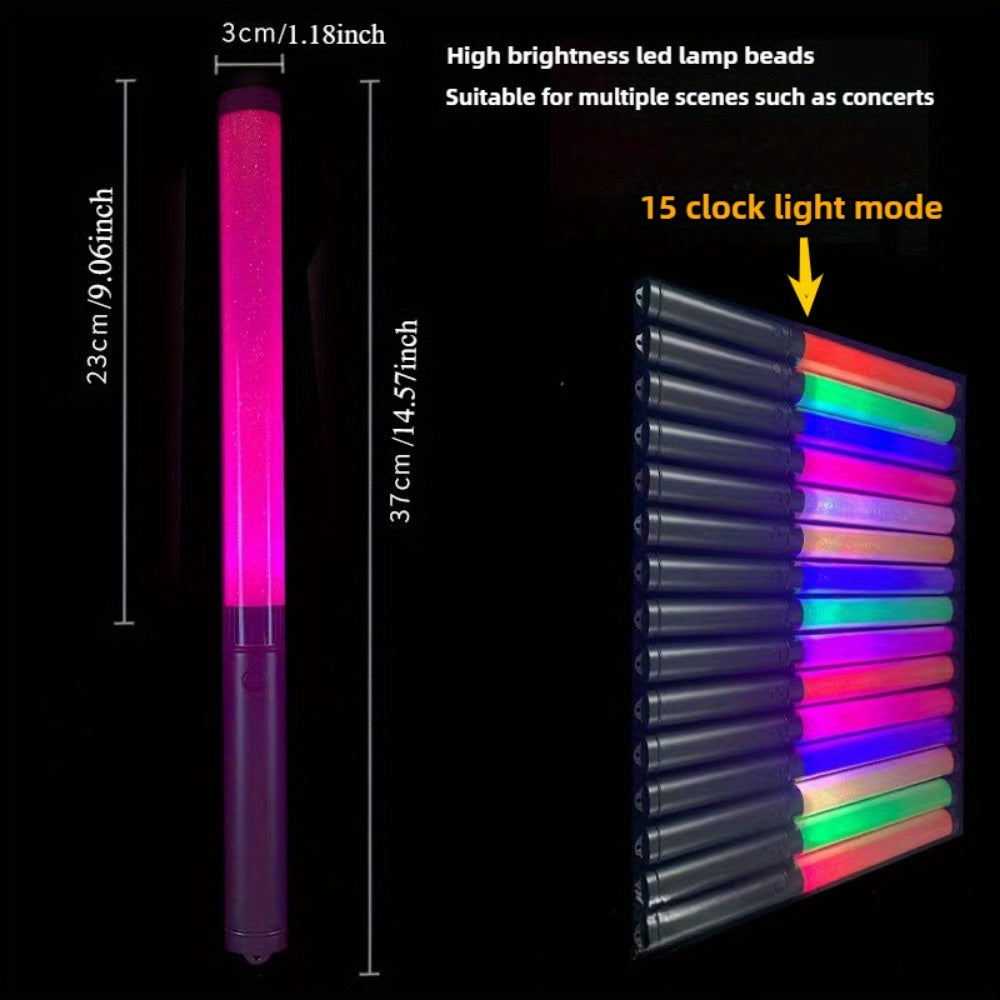 Varita de Luz LED de 15 Colores - Varitas Fluorescentes para Fiestas con Batería Extendida, Ideales para Conciertos, Eventos Nocturnos y Animación en Bares, Accesorios para Fiestas | Agarre Ergonómico | Iluminación Portátil, Suministros para Fiestas Lumi