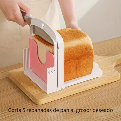 1 pieza de cuchillo de pan creativo con diseño rosa y blanco - Fácil de usar, no necesita electricidad, perfecto para hornear en casa y hacer sandwiches, accesorio de hornear | Herramienta de cocina moderna | Cuchillo de pan duradero, máquina de cuchillo
